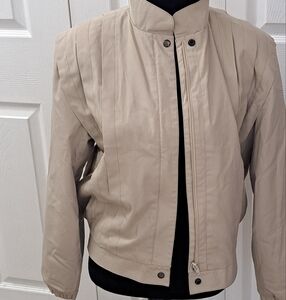 Nordstrom Point Of View Beige Mock Neck Jacket   Size L